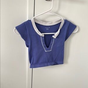 Urban Outfitters Blue and White Short Sleeve Tee